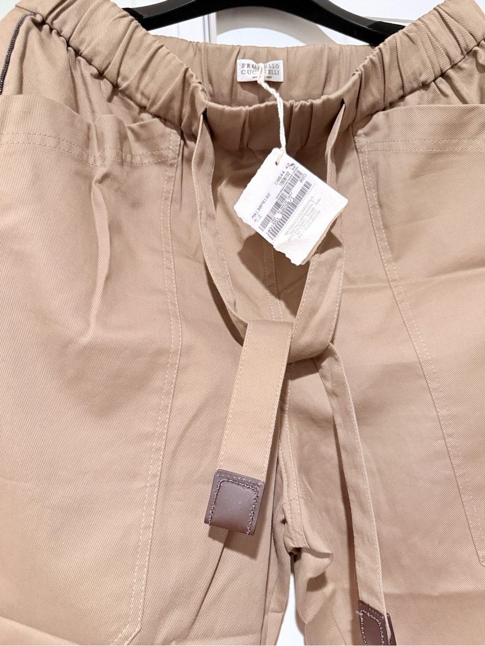Brunello Cucinelli Tan Drawstring Waist Trousers